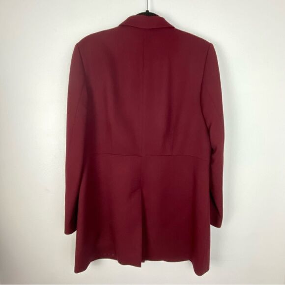 Pendleton Vintage Wool Burgundy Longline Blazer Academia Minimalist Size 10 - Picture 2 of 12